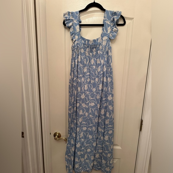 A New Day light blue and white maxi dress; like new - Picture 2 of 2